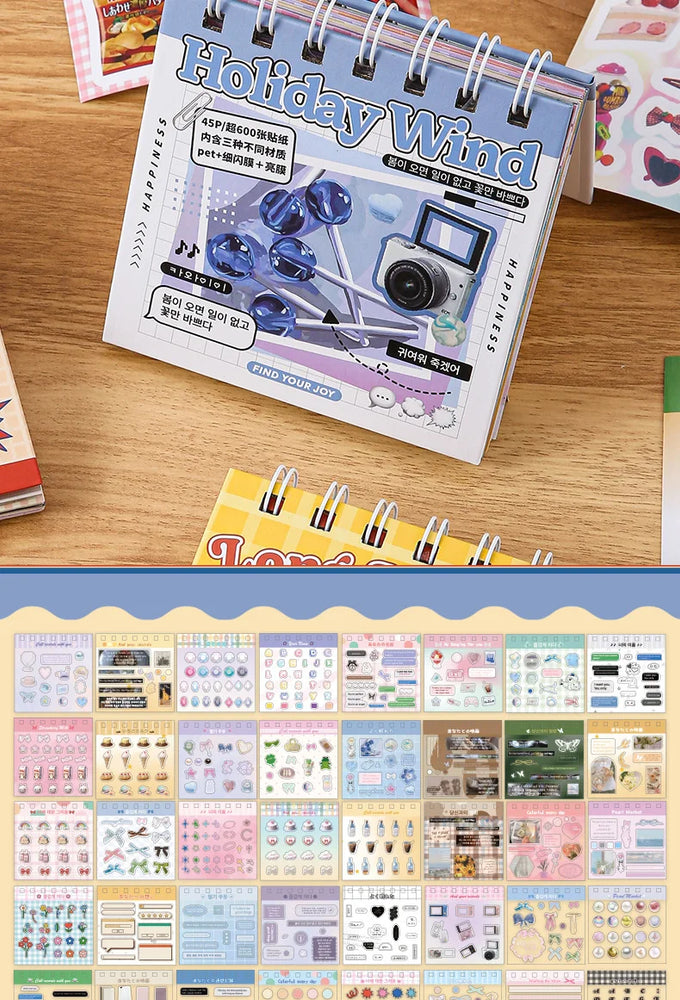 45 Sheets 4 Various Styles of Sticker Books Cute Cut Film Sticker Journal Handbook Scrapbooking Kawaii Decoration Sticker Gift (ONLINE ORDER ONLY)
