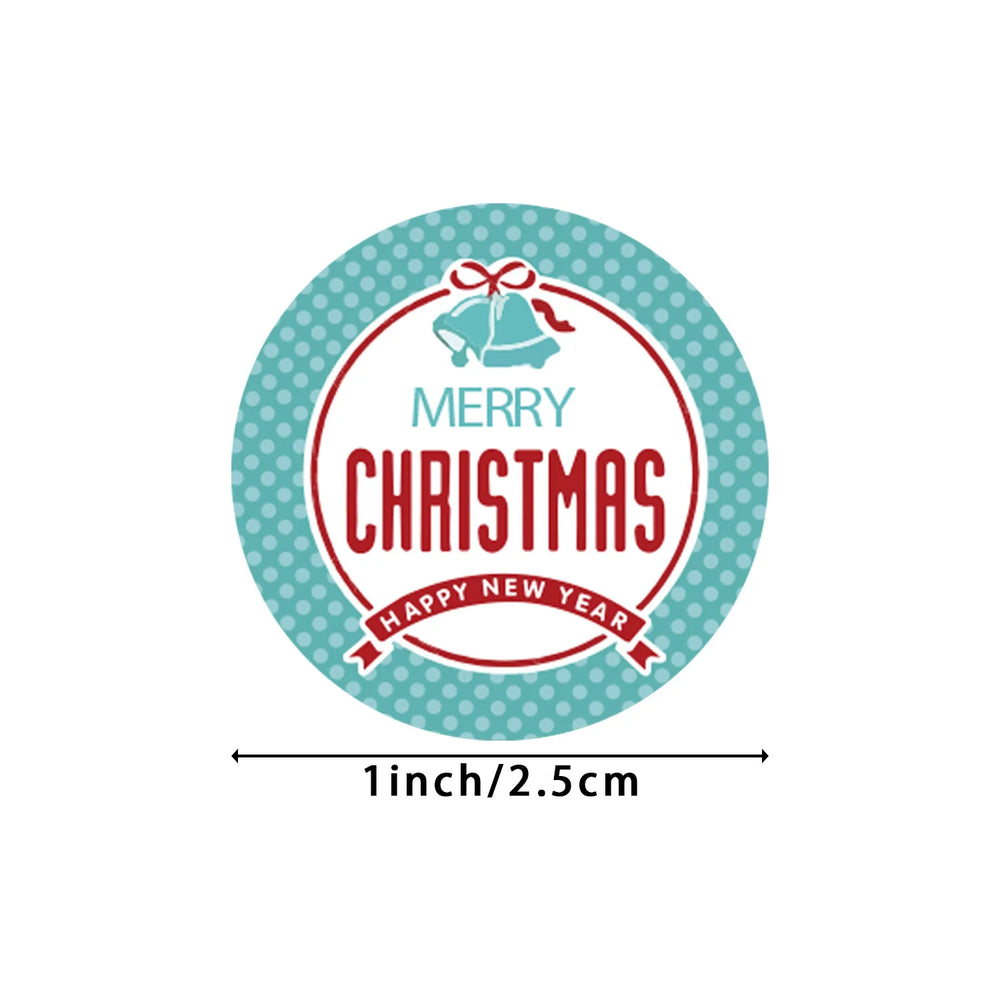 100-500pcs Christmas Stickers Roll Cartoons Gift Card Party Package Cute Santa Label Sealing Decor Party Supplies For Reward Kid (ONLINE ORDER ONLY)