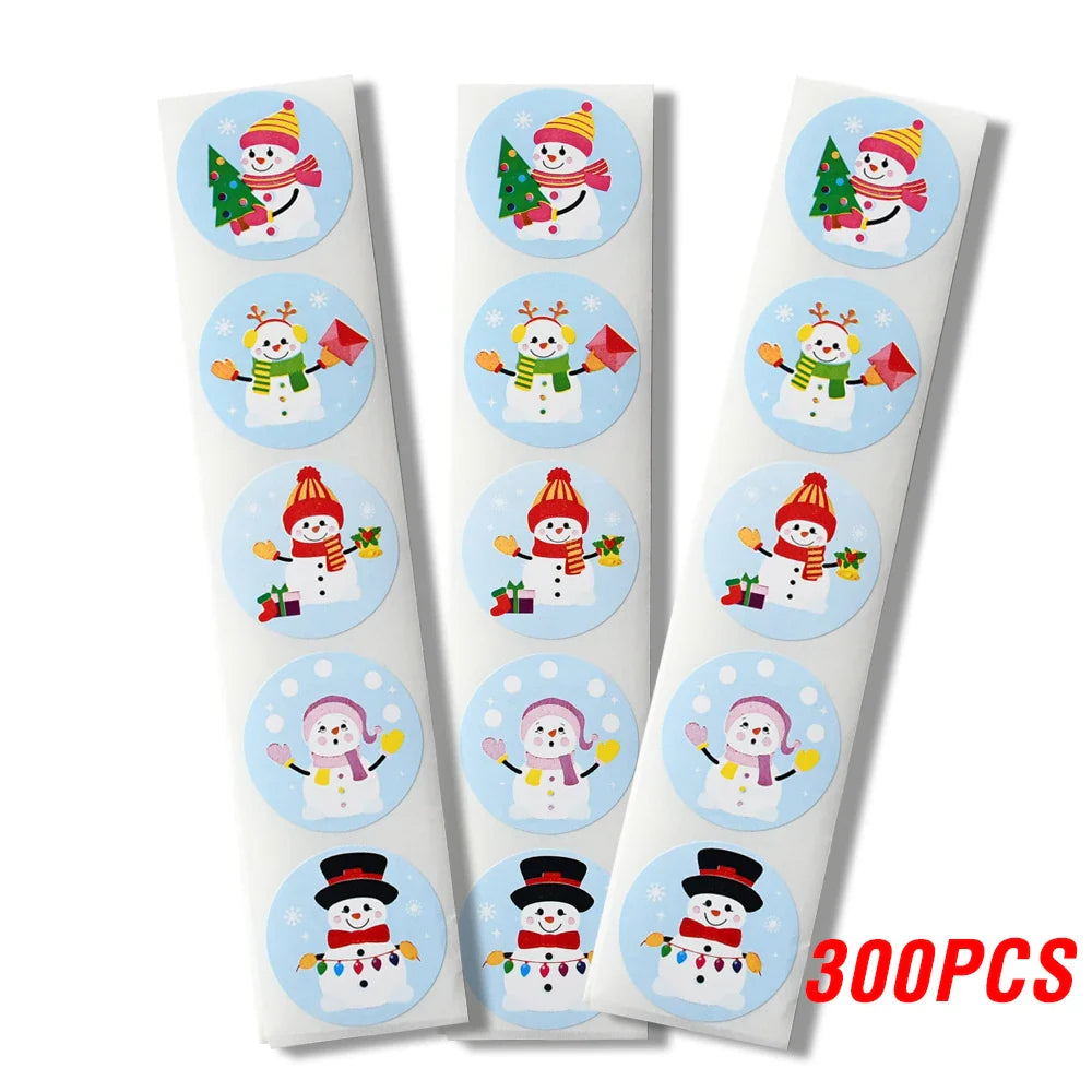 100-500pcs Christmas Sticker Cartoon Christmas Tree Santa Claus Paper Label Merry Christmas Cute Stickers Stationery Stickers (ONLINE ORDER ONLY)