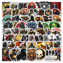60pcs HELLDIVERS Game Stickers for Laptop, Phone, Car, Scooter, Suitcase, Water Bottle, Stationery, Refrigerator (Online Order Only)