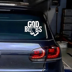 “GOD BLESS" Stickers，Show Your Faith in Jesus with This Waterproof Vinyl Car Sticker! (ONLINE ORDER ONLY)