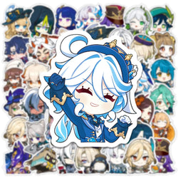 10/50pcs Cute Game Anime Genshin Impact Stickers Kawaii Laptop Guitar Suitcase Car Motorcycle Waterproof Vinyl Decals Sticker (Online Order Only)