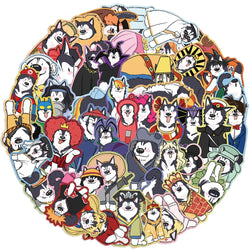 Siberian Husky Dog Vinyl Stickers Pack for Laptop, Car, Snowboard, Luggage, Fridge (ONLINE ORDER ONLY)