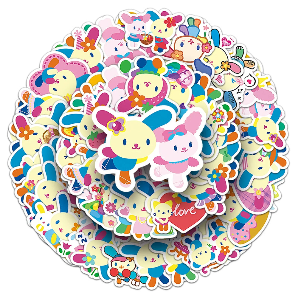 50Pcs Kawaii Rabbit Waterproof Vinyl Stickers for Skateboard Snowboard (Online Order Only)