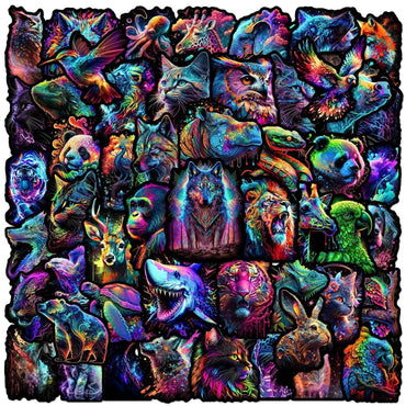 10/50pcs Cool Dark Colorful Animals Stickers Aesthetic Art Decals DIY Laptop Luggage Skateboard Graffiti Decals Sticker Toys (ONLINE ORDER ONLY)