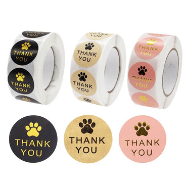 100-500PCS Thank You Stickers for Business New Merci Package Home Made Sticker Rolling Packaging Stickers Small Roll Labels (ONLINE ORDER ONLY)