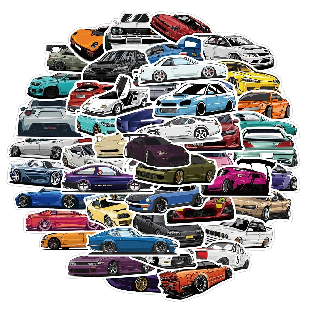 JDM Racing Car Stickers Decals for Suitcase Skateboard Laptop Luggage Phone (ONLINE ORDER ONLY)