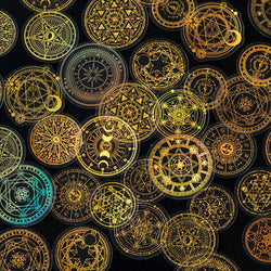 45PCS Holographic Gold Cartoon Stickers Butterfly Astrology Fireworks Guitar Car Decals (Online Order Only)