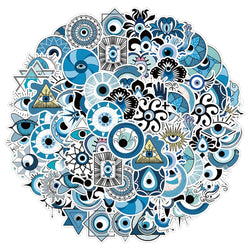 10/30/60PCS Evil Eye Graffiti Stickers Aesthetic Decals DIY Skateboard Motorcycle Notebook Laptop Luggage Car Waterproof Sticker (ONLINE ORDER ONLY)