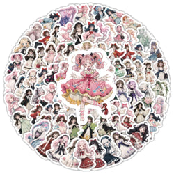 10/30/50/100PCS   Lolita Gril Stickers Cute Cartoon Girl Sticker Scrapbook Luggage Laptop Phone Guitar Car Bike Skateboard Decal (ONLINE ORDER ONLY)