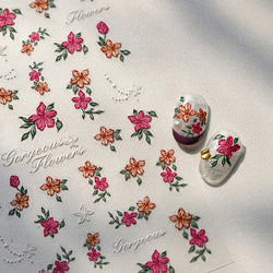 Peony Paeonia Lactiflora Rich Glory Flower Butterfly Ancient Fan Tassels Caved Window Adhesive Nail Art Sticker Manicure Decals (ONLINE ORDER ONLY)
