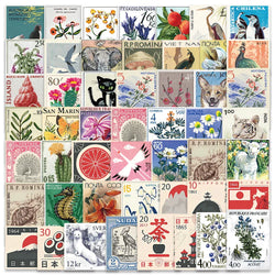 50PCS Vintage Animal Cat Flower Stickers Scrapbook DIY Decals (Online Order Only)