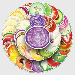 50Pcs Cute Fruit Cartoon Waterproof Vinyl Stickers for Skateboard Snowboard (Online Order Only)
