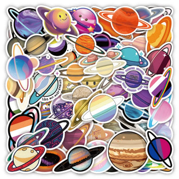 10/50PCS Space DIY Planet Sticker Notebook Trolley Case Bike Scooter Waterproof Graffiti Gift Toy Sticker Wholesale (ONLINE ORDER ONLY)