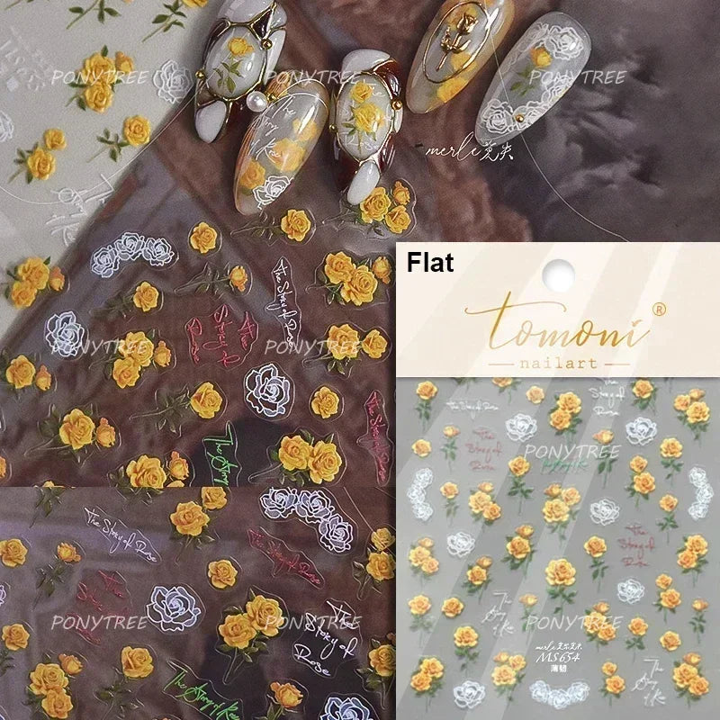 Hot Stamping Purple Line Love Heart Lace Bowknot Chain Branches Star Flower Leaf Butterfly Plant Flower Nail Art Stickers Decals (Online Order Only)