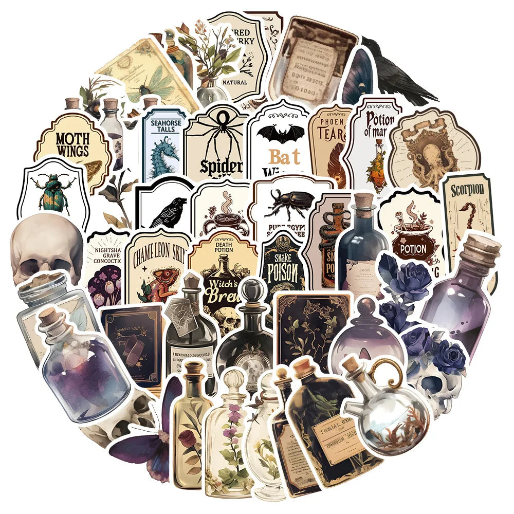 Dark Aesthetic Graffiti Stickers for Suitcase, Skateboard, Laptop, Luggage, Phone - 10/30/50PCS (Online Order Only)