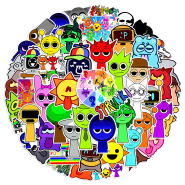 10/30/50PCS Incredibox Sprunki Stickers Funny Music Game Sticker Toys Decals DIY Phone Luggage Laptop Skateboard Guitar Bike Car (ONLINE ORDER ONLY)
