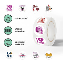 500Pcs/Roll INS Cartoon Sports Cheerleading Team Stickers PVC Stationery Helmet Bike Sticker for Boys Girls Toys Gift Decals (ONLINE ORDER ONLY)