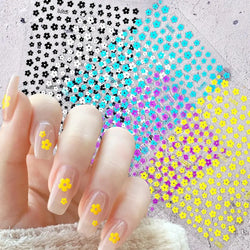 1pcs Black & White Flower Nail Art Stickers 3D Self-Adhesive Daisy Nail Art Decals 5-Petal Floral Nail Art Decoration Supplies * (ONLINE ORDER ONLY)