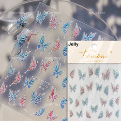 Cute Jelly Bowknot Butterfly Chic Animals Ribbon Tie Shine 3D Fantasy Nail Art Decorations Stickers DIY Dreamy Manicure Decals (Online Order Only)