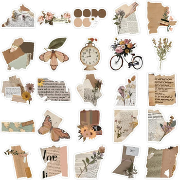 10/30/50PCS Copy Fragments PVC Sticker Aesthetic Children's Korean Stationery School Supplies Decoration Scrapbooking for Kids (ONLINE ORDER ONLY)