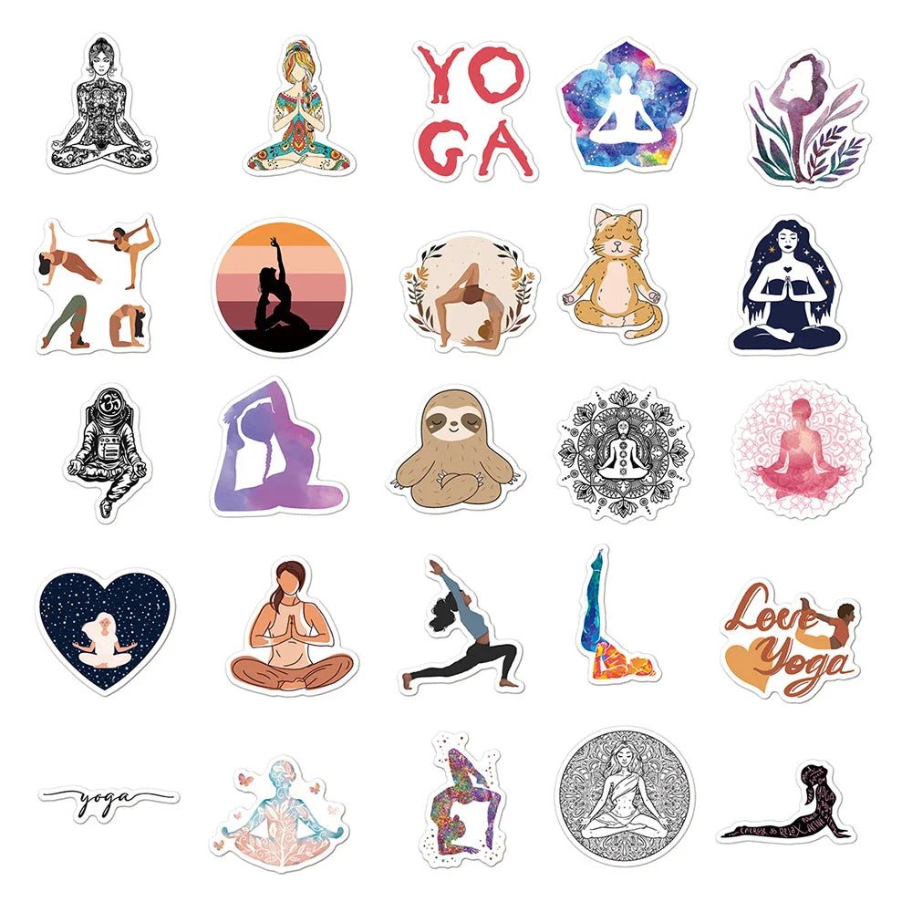 10/30/50pcs Vintage Yoga Mandala Flowers Sticker Packs (ONLINE ORDER ONLY)