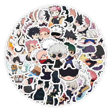10/30/60pcs Jujutsu Kaisen Anime Stickers Cute Satoru Gojo Itadori Yuji Cartoon Sticker Phone Laptop Diary Kawaii Graffiti Decal (ONLINE ORDER ONLY)