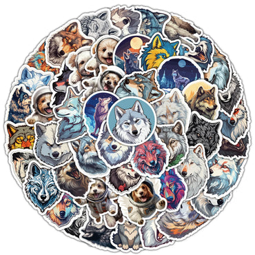 10/50PCS Cute Cartoon Wolf Dog Animal Graffiti Stickers DIY Skateboard Scrapbook Phone Notebook Suitcase Laptop Fridge Sticker (Online Order Only)
