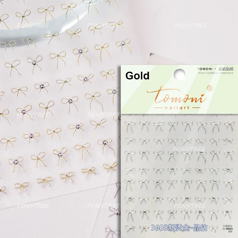 Pink Blue Purple Lovely Line Bowknot Lace Arc Curve Romantic Delicate Cording Embossed Adhesive Nail Art Sticker Manicure Decal (ONLINE ORDER ONLY)