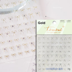 Pink Blue Purple Lovely Line Bowknot Lace Arc Curve Romantic Delicate Cording Embossed Adhesive Nail Art Sticker Manicure Decal (ONLINE ORDER ONLY)
