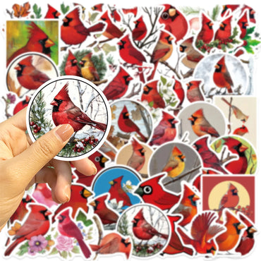 10/30/50PCS Red Little Bird Cartoon Stickers Funny Cartoon Decoration Animal Graffiti Toy Luggage Laptop Phone Guitar Bike Decal (ONLINE ORDER ONLY)