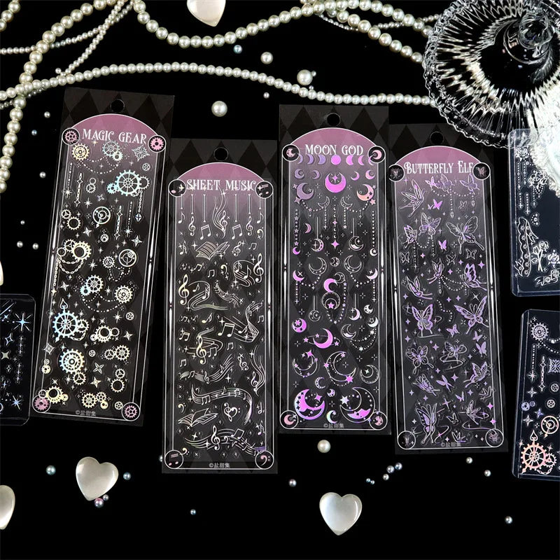 1pcs Hot Silver Laser Stereo Sticker Bright Stars Decorative Adhesive Sticker For Scrapbooking Diary Album Journal DIY Idol Card (Online Order Only)