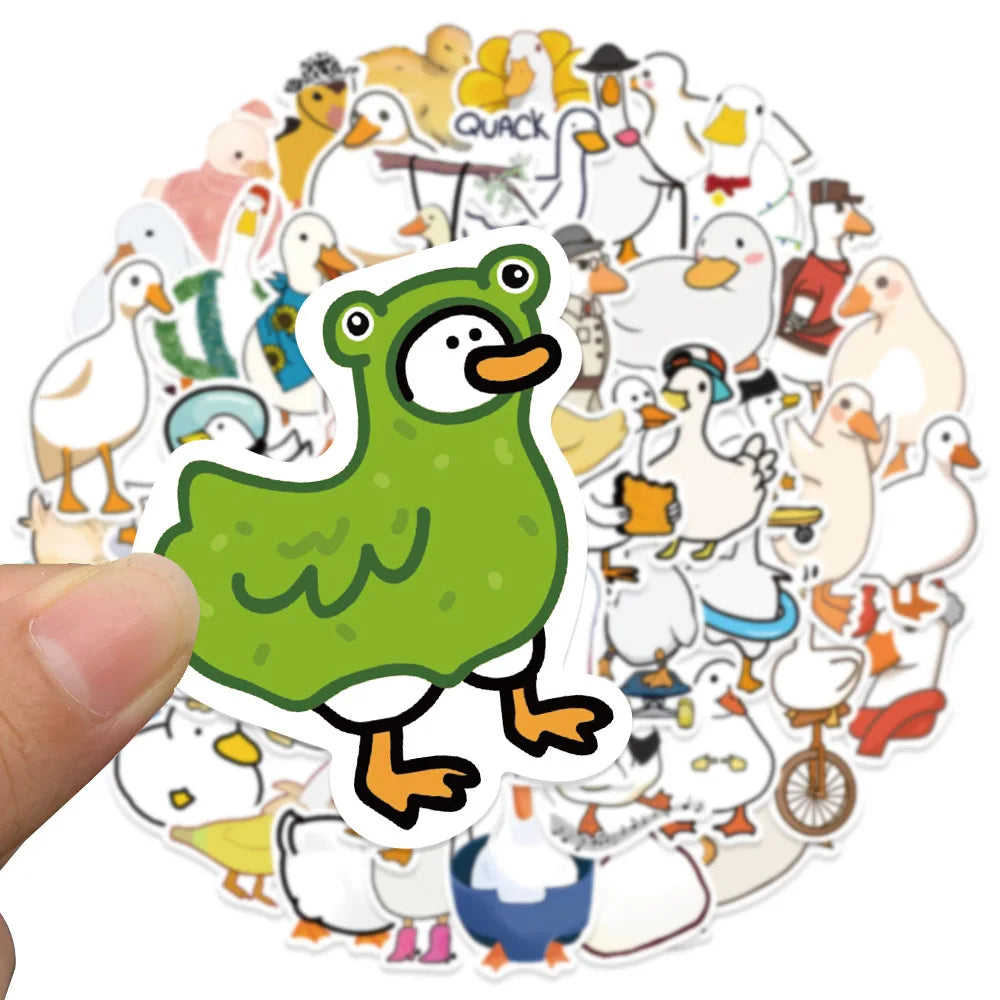 50PCS Mixed Cartoon Cute Duck Stickers Animals DIY Helmet Skateboard Laptop Motorcycle Graffiti Sticker Decals Kids Toy (ONLINE ORDER ONLY)