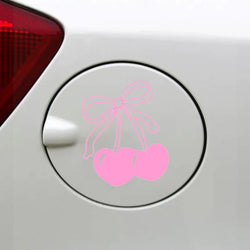 Cute Girly Cherry Bow For Car Stickers Decoration Bumper laptop Sticker Rear Window Fashion Stickers Plant Sport PVC Vinyl Decal (ONLINE ORDER ONLY)