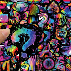 10/30/50pcs Cartoon Rainbow Cool Waterproof Stickers Aesthetic Decals DIY Laptop Suitcase Phone Car Decoration Sticker Kids Toys (Online Order Only)