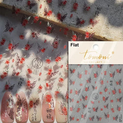Dreamy Charming Shiny Beautiful Black White Butterfly Flower Love Heart Bowknot 5D Self Adhesive Nail Art Sticker Manicure Decal (ONLINE ORDER ONLY)