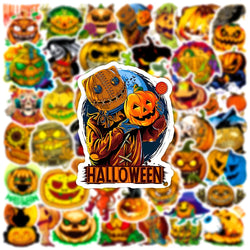 10/30/50PCS Cool Horror Halloween Pumpkin Stickers Toys Skateboard Bike Laptop Phone Cute Cartoon Decals Waterproof Toys Gifts (ONLINE ORDER ONLY)