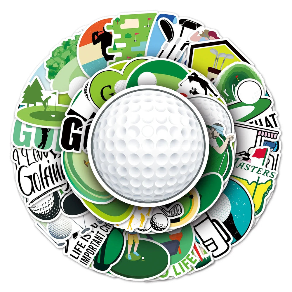 50Pcs Golf Cartoon Waterproof Vinyl Stickers for Skateboard Snowboard (ONLINE ORDER ONLY)
