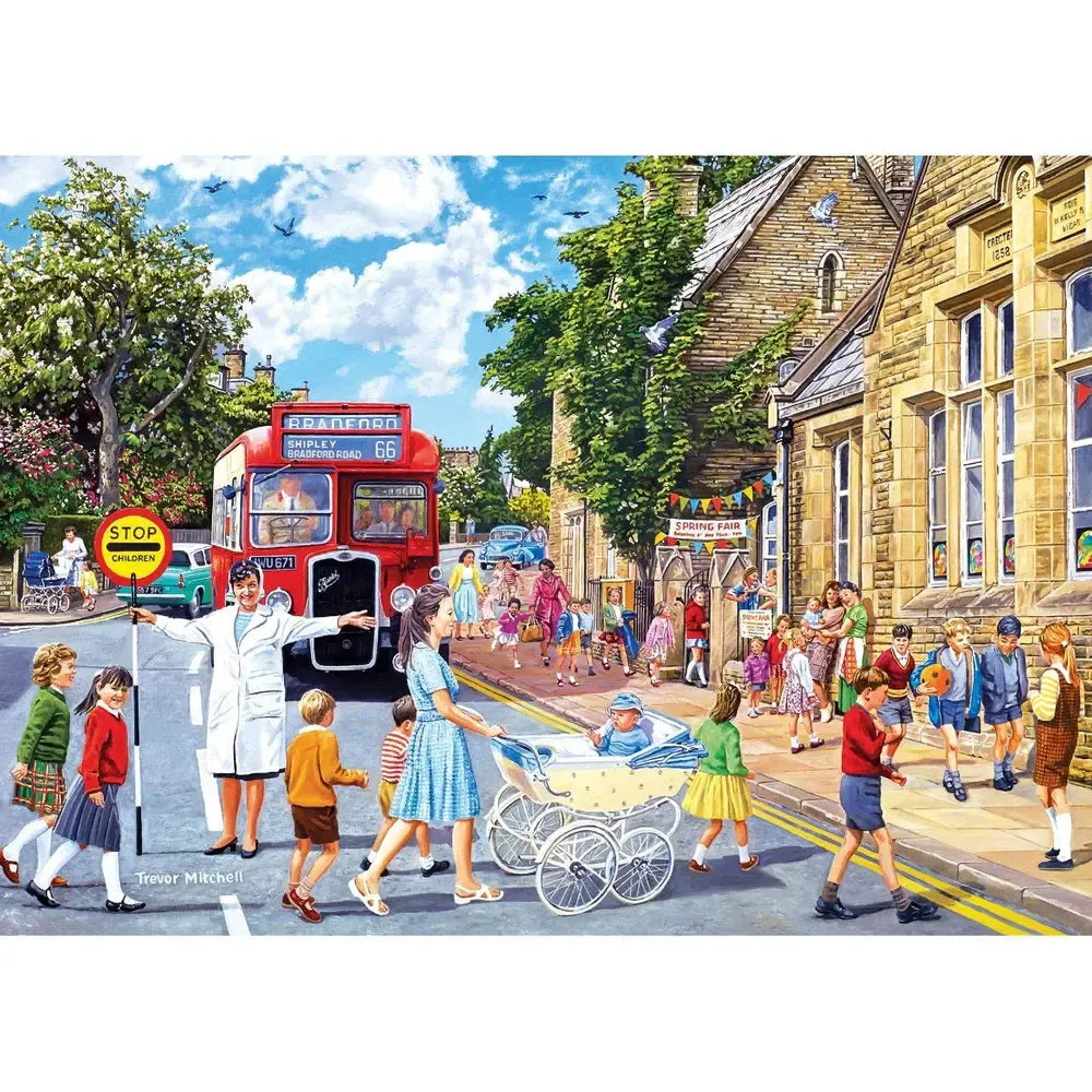 School Days Set of 4 500 Piece Jigsaw Puzzles Gibsons (ONLINE ORDER ONLY)