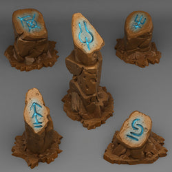 3D Printed Fantastic Plants and Rocks Sci Fi Glyph Stones 328mm - 32mm D&D Wargaming (Online Only)