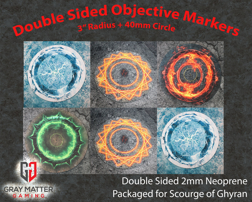 Double Sided Neoprene 7.57" Objective Markers - Scourge of Ghyran (ONLINE ORDER ONLY)