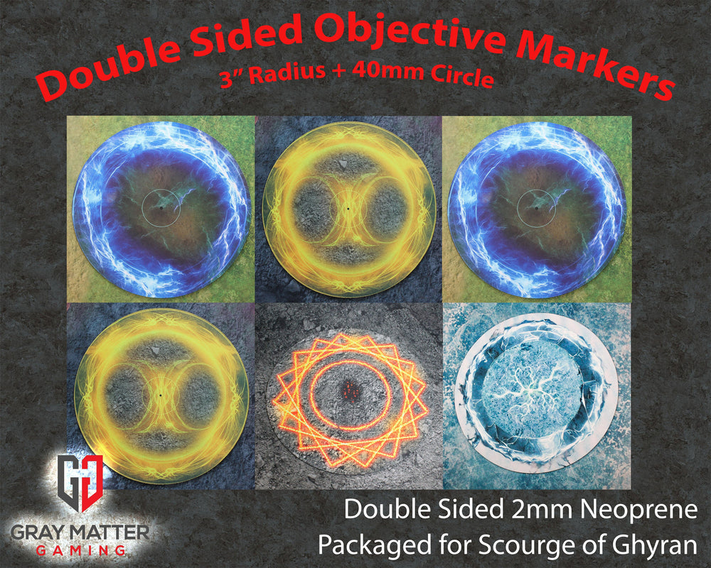Double Sided Neoprene 7.57" Objective Markers - Scourge of Ghyran (ONLINE ORDER ONLY)