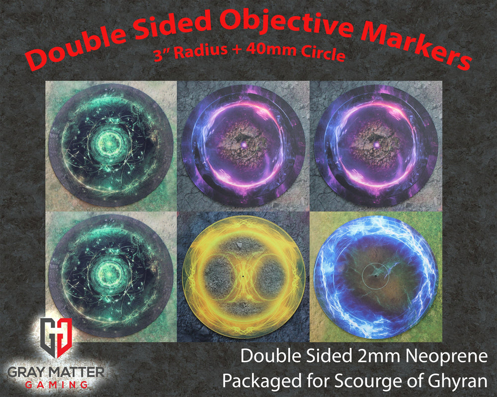 Double Sided Neoprene 7.57" Objective Markers - Scourge of Ghyran (ONLINE ORDER ONLY)