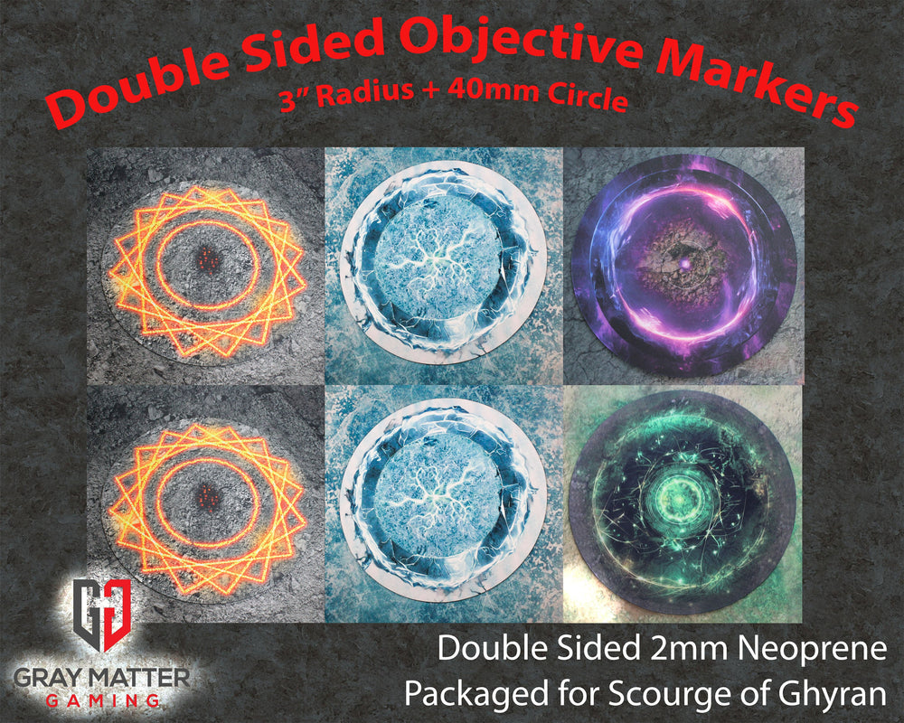 Double Sided Neoprene 7.57" Objective Markers - Scourge of Ghyran (ONLINE ORDER ONLY)