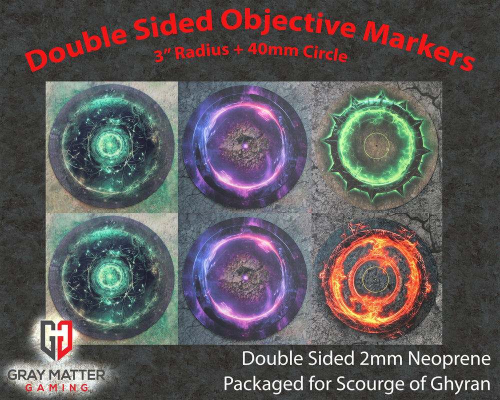 Double Sided Neoprene 7.57" Objective Markers - Scourge of Ghyran (ONLINE ORDER ONLY)