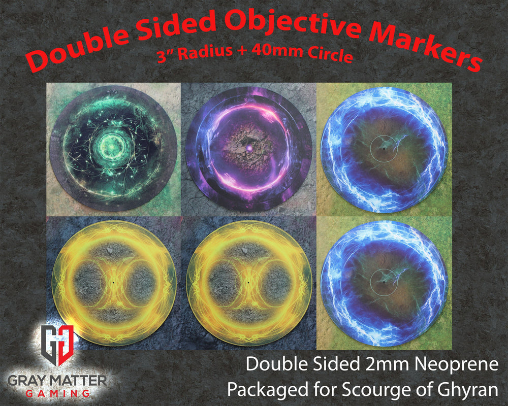 Double Sided Neoprene 7.57" Objective Markers - Scourge of Ghyran (ONLINE ORDER ONLY)