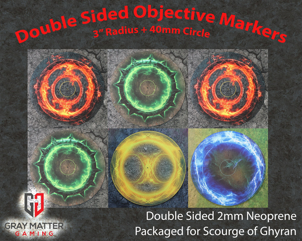 Double Sided Neoprene 7.57" Objective Markers - Scourge of Ghyran (ONLINE ORDER ONLY)