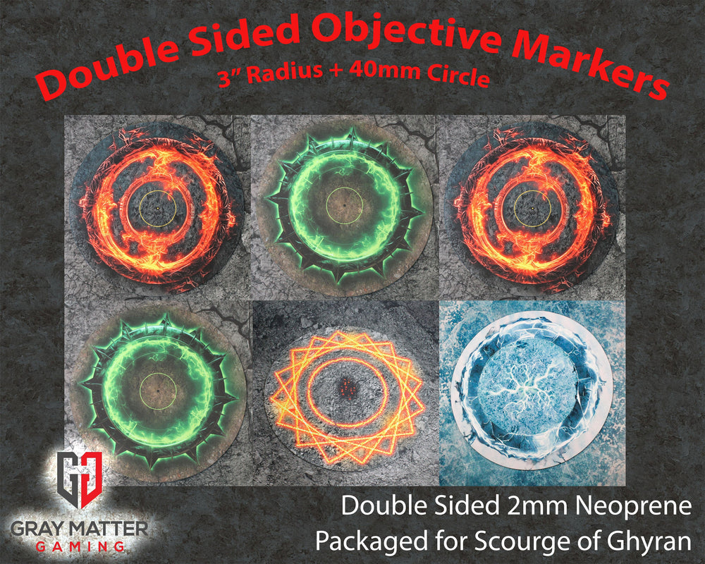 Double Sided Neoprene 7.57" Objective Markers - Scourge of Ghyran (ONLINE ORDER ONLY)