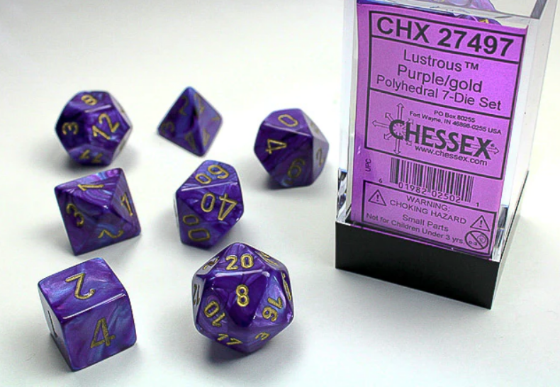 Chessex: Polyhedral Lustrous Dice sets (Online Order Only)