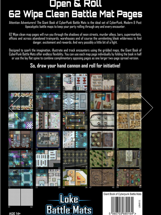 Giant Book of CyberPunk Battle Mats (ONLINE ORDER ONLY)